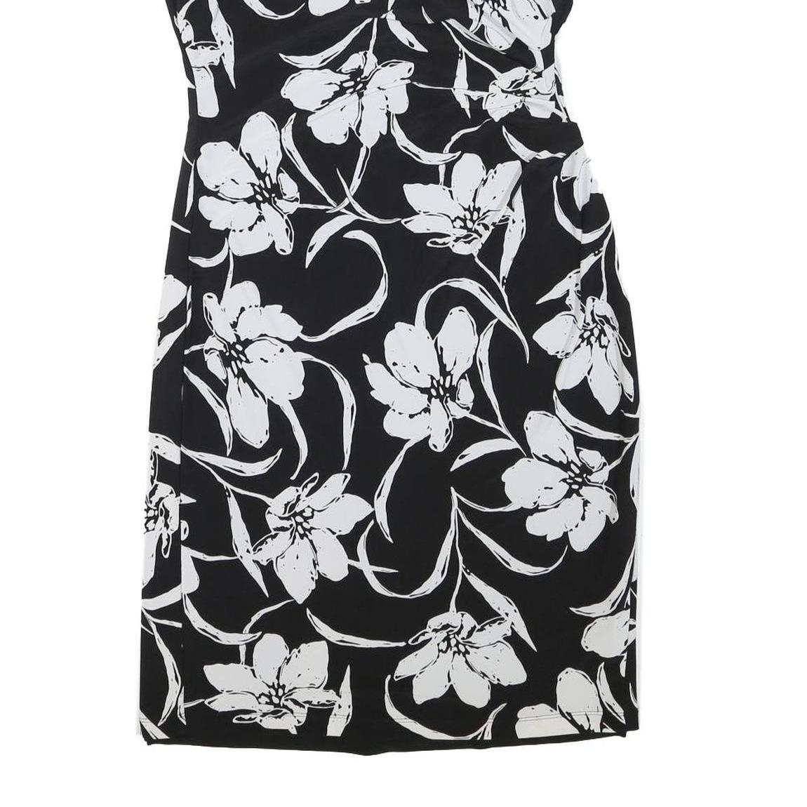 LAUREN RALPH LAUREN Womens Black & White Floral Sheath Dress Polyester Blend UK