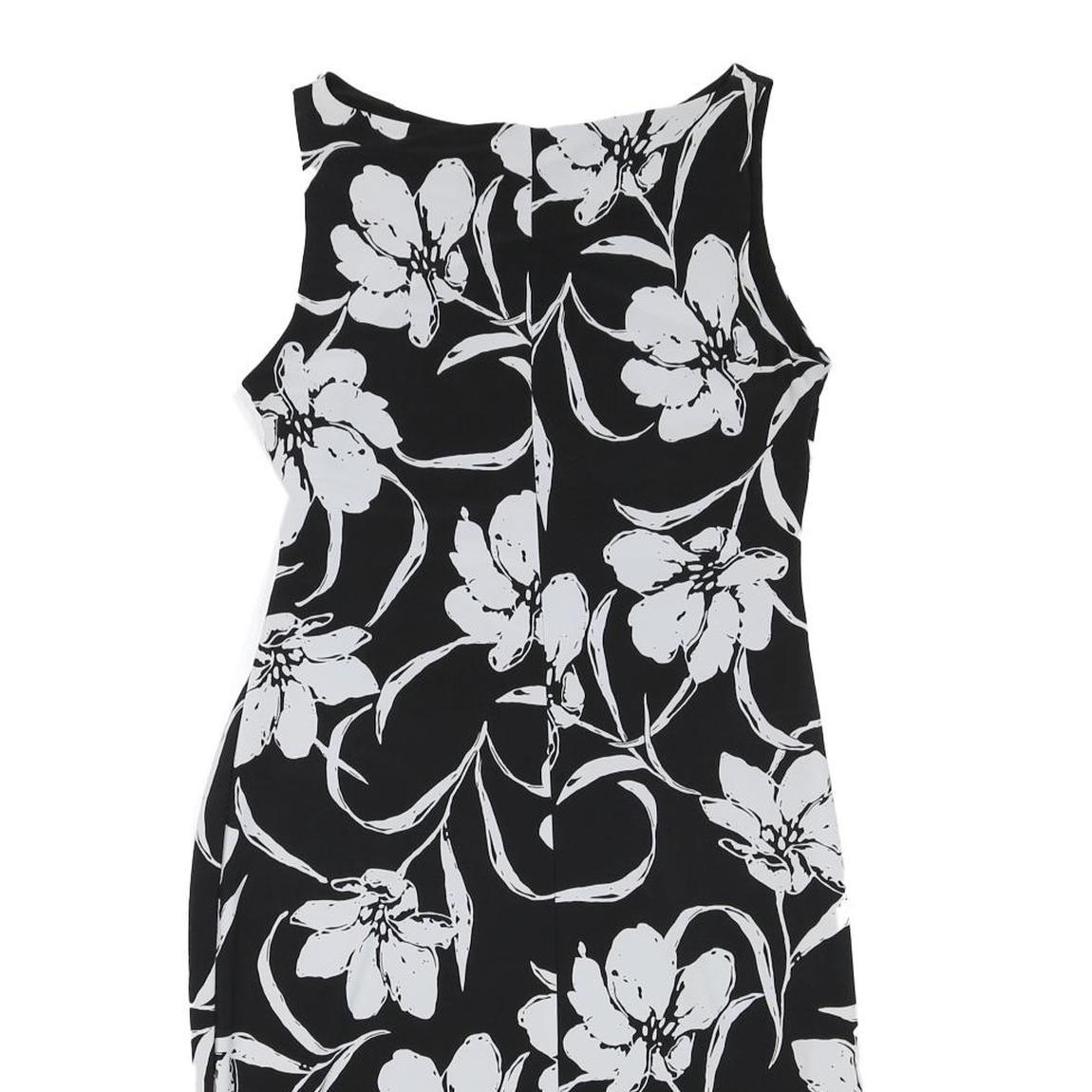 LAUREN RALPH LAUREN Womens Black & White Floral Sheath Dress Polyester Blend UK