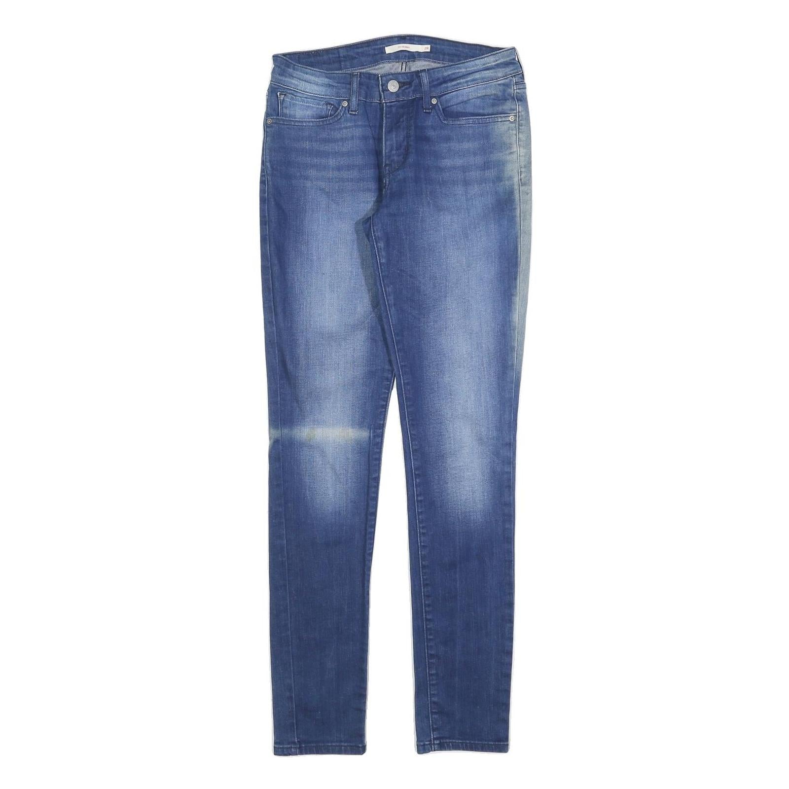LEVI'S 711 Womens Slim Blue Denim Medium Wash W28 L31 Slim Fit Zip Fly Jeans
