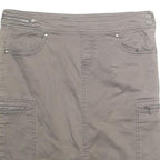 DEX Womens Taupe Mini Cotton Blend Cargo Skirt S Zip Pocket Casual Outdoor