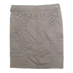 DEX Womens Taupe Mini Cotton Blend Cargo Skirt S Zip Pocket Casual Outdoor
