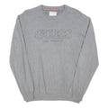 GUESS Mens Grey Plain Cotton Blend Crew Neck Basic Knit Jumper Size L Casual
