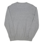 GUESS Mens Grey Plain Cotton Blend Crew Neck Basic Knit Jumper Size L Casual