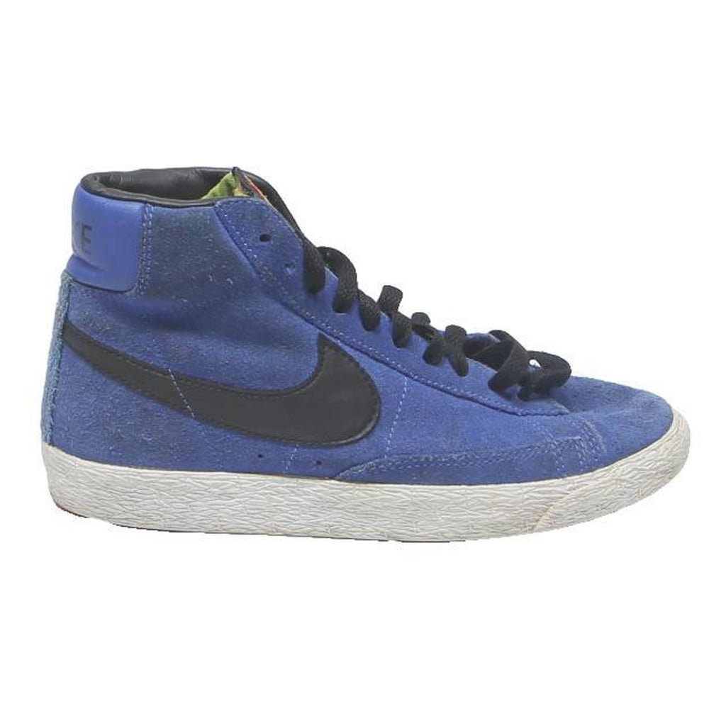 NIKE Boys High Top Trainers Suede Blue Black UK 3.5 Classic Design Comfortable