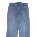 CARHARTT Mens Regular Fit Blue Denim Jeans W38 L34 Workwear Zip Closure
