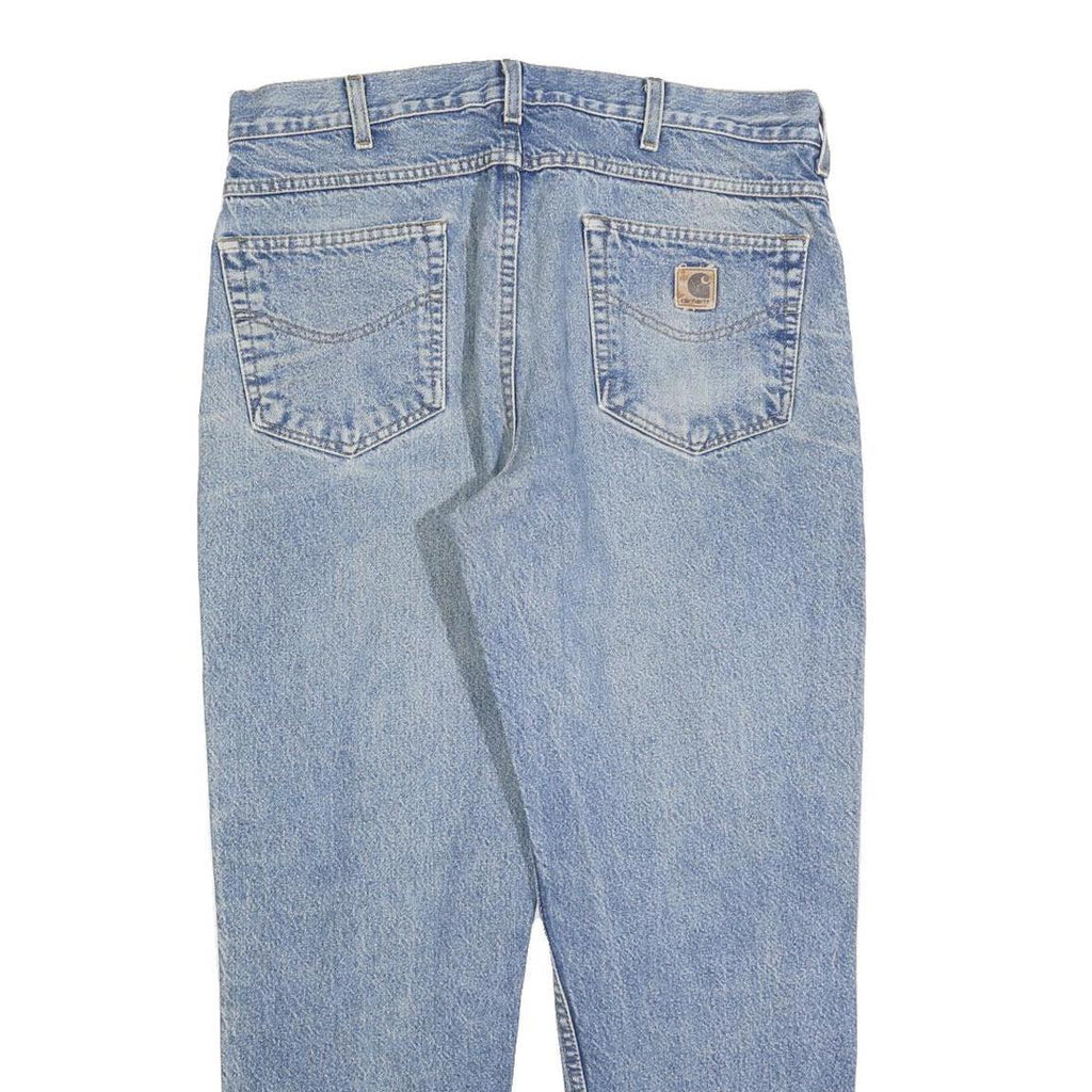 CARHARTT Mens Jeans Blue Regular Straight Denim Medium W36 L30 Zip Cotton Blend
