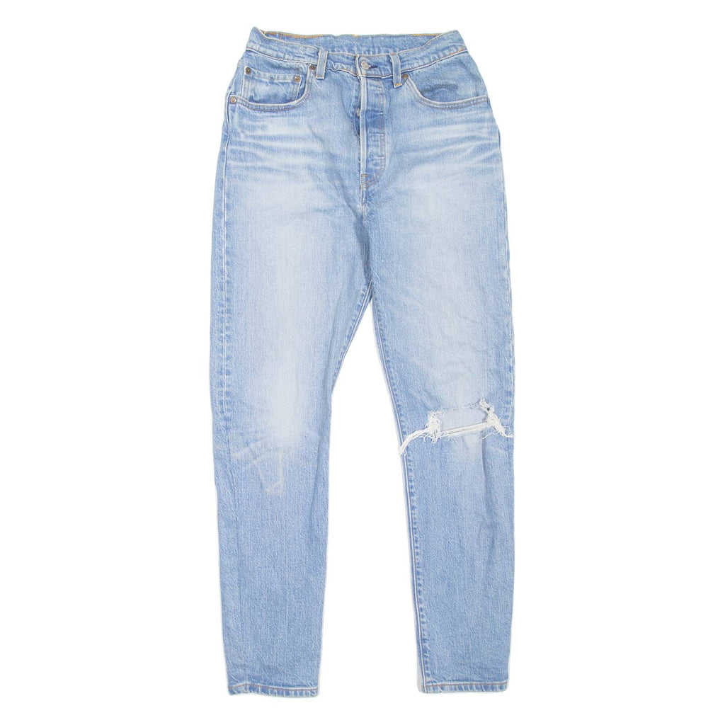 LEVI'S Altered Distressed Womens Jeans Blue Slim Skinny Stone Wash W26 L30