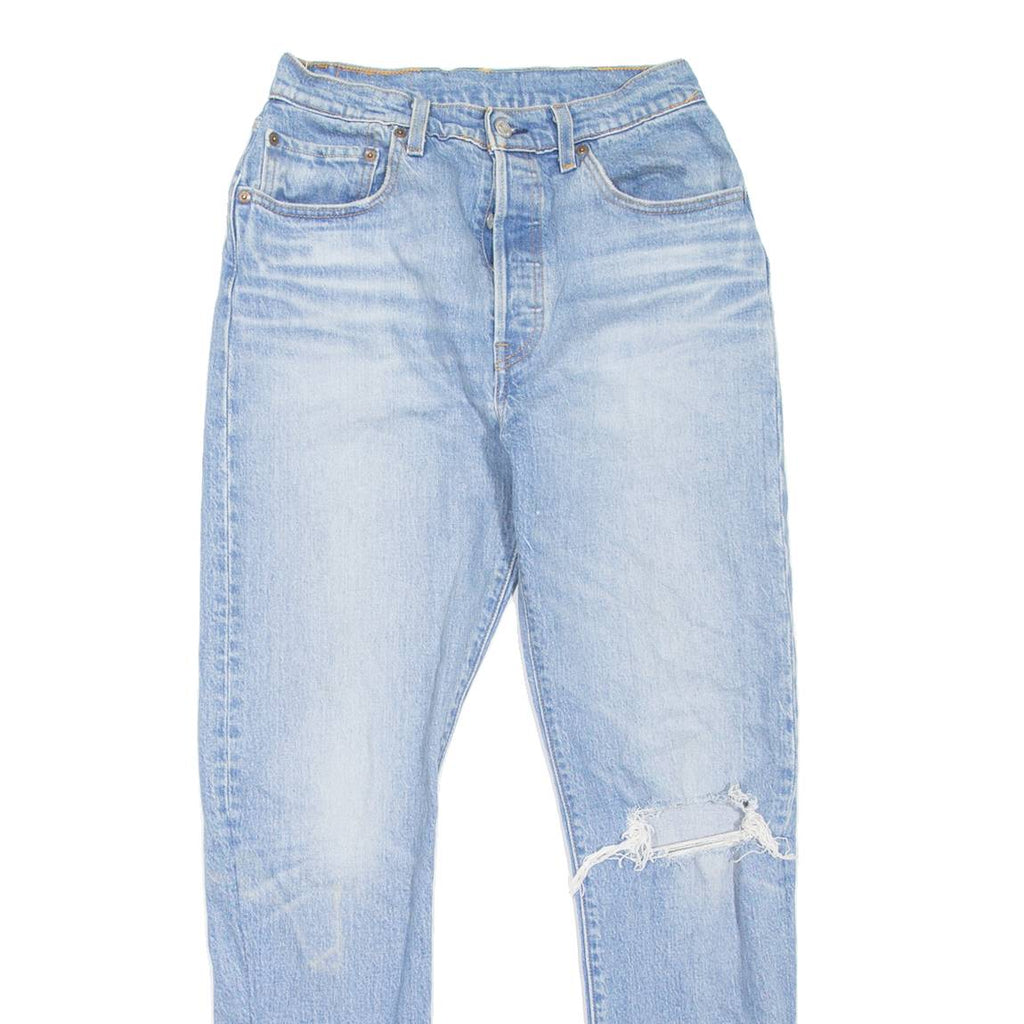 LEVI'S Altered Distressed Womens Jeans Blue Slim Skinny Stone Wash W26 L30