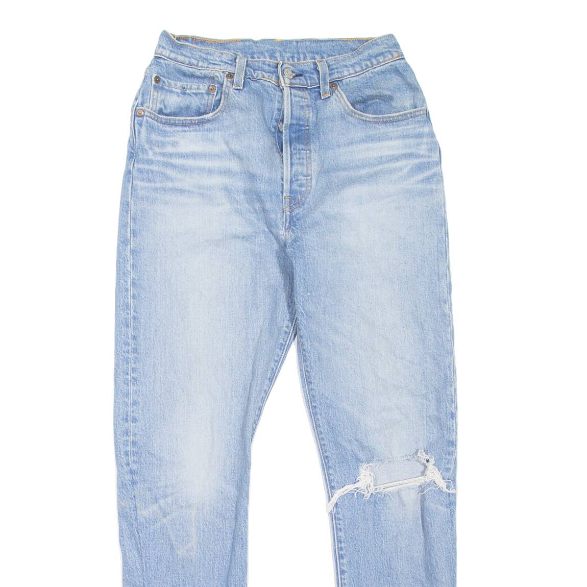 LEVI'S Altered Distressed Womens Jeans Blue Slim Skinny Stone Wash W26 L30