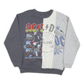 ACDC Mens Grey & Cream Band Logo Crew Neck L Cotton Blend Sweatshirt