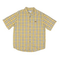 CARHARTT Mens Yellow & Grey Check Shirt L Cotton Blend Casual Short Sleeve
