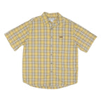 CARHARTT Mens Yellow & Grey Check Shirt L Cotton Blend Casual Short Sleeve