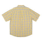 CARHARTT Mens Yellow & Grey Check Shirt L Cotton Blend Casual Short Sleeve