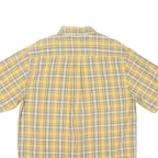 CARHARTT Mens Yellow & Grey Check Shirt L Cotton Blend Casual Short Sleeve
