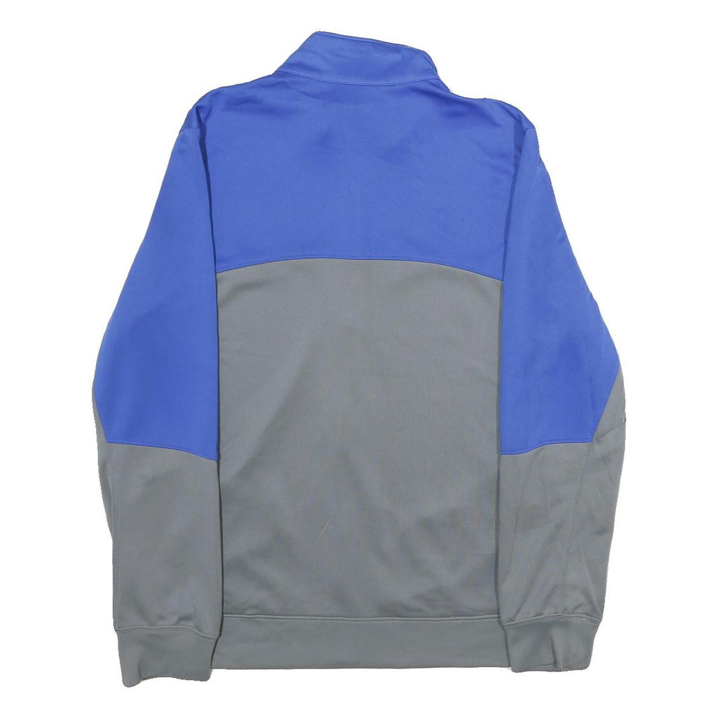 NIKE Mens Blue & Grey Zip Jacket L Polyester Sportswear Comfortable Casual