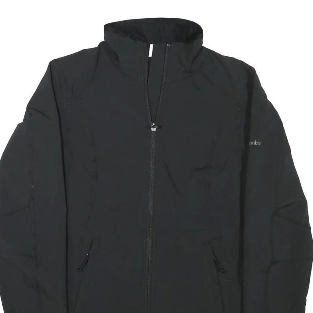 COLUMBIA Womens Black Outdoor Zip Jacket S Polyester Blend Plain Lightweight