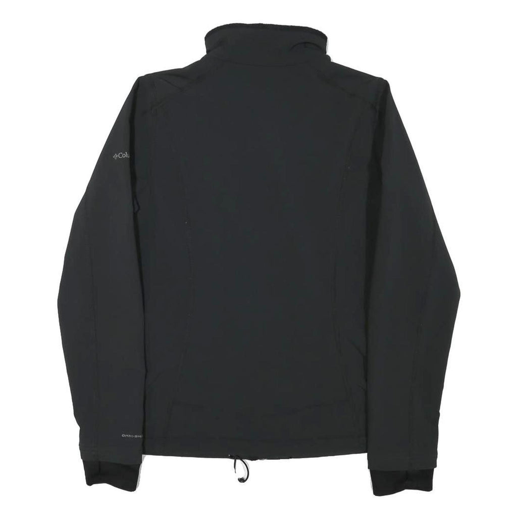 COLUMBIA Womens Black Outdoor Zip Jacket S Polyester Blend Plain Lightweight