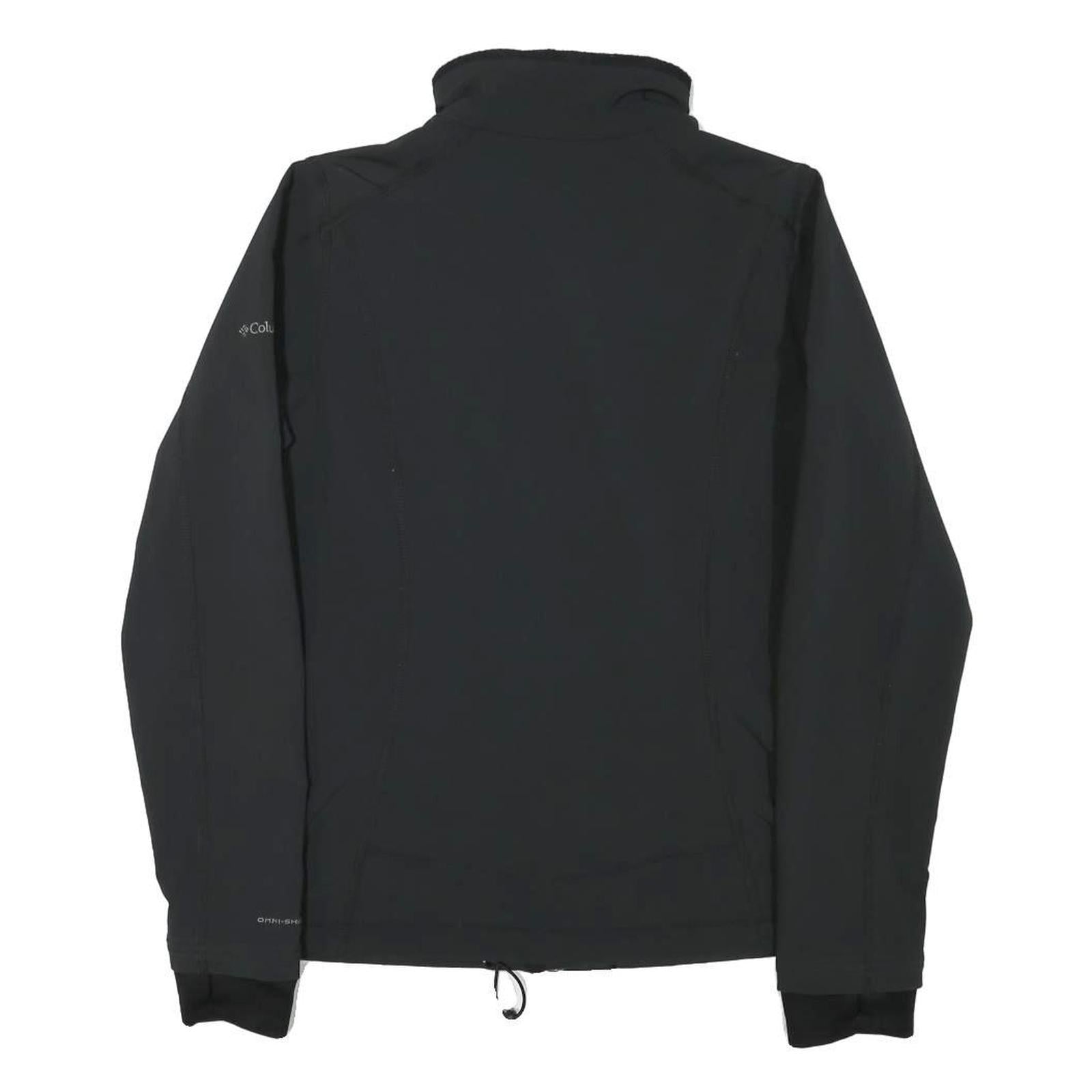 COLUMBIA Womens Black Outdoor Zip Jacket S Polyester Blend Plain Lightweight