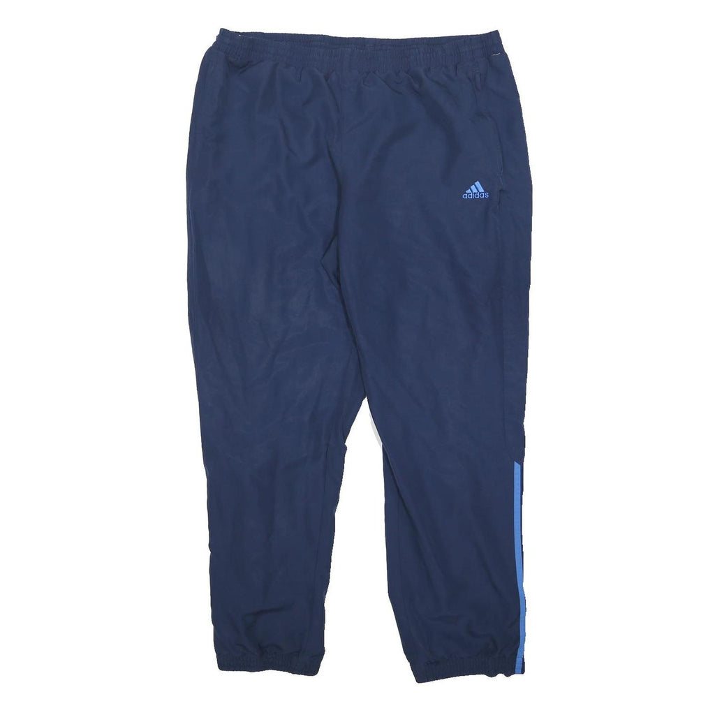 ADIDAS Mens Joggers Blue XL W36 L29 Polyester Blend Slim Tapered Casual Track