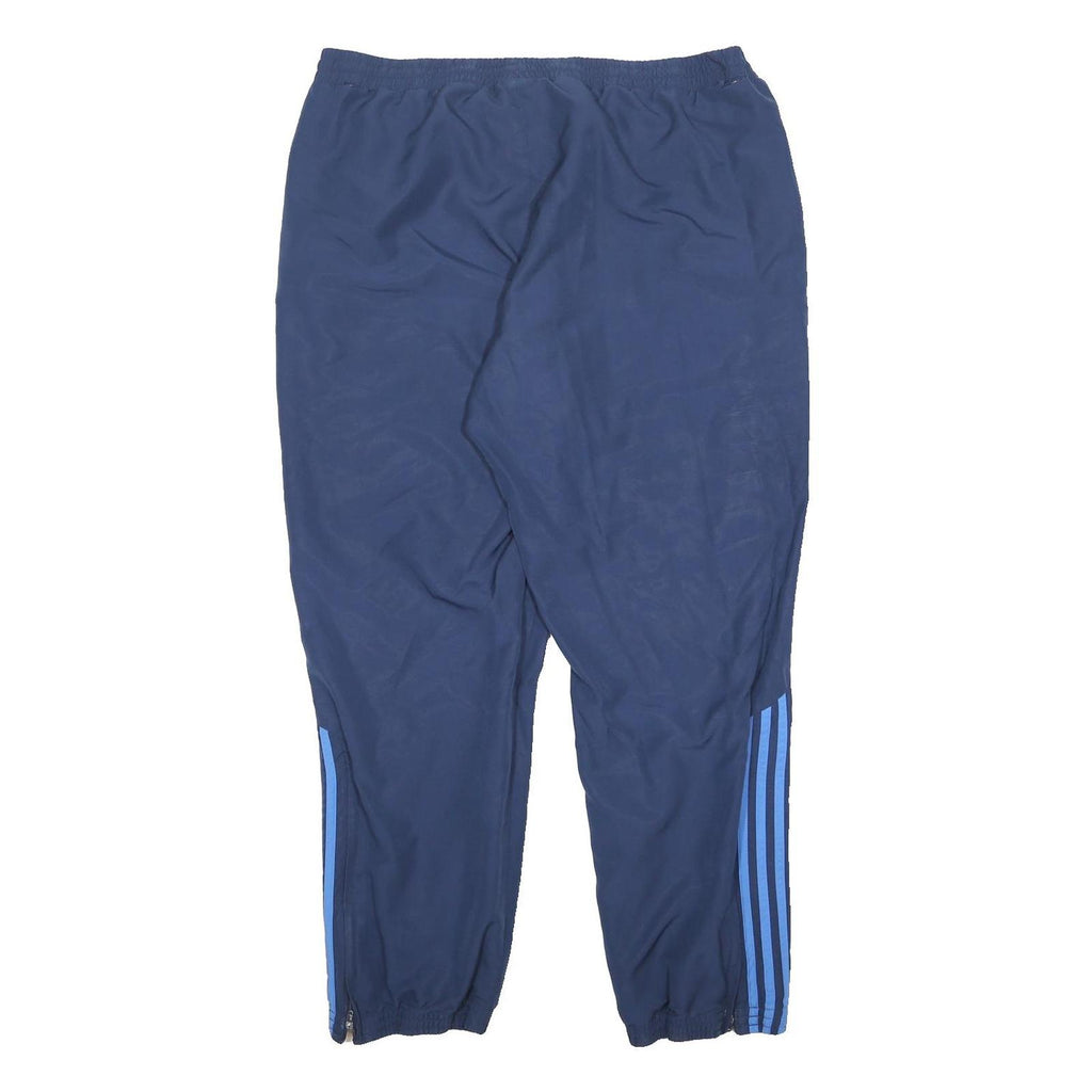 ADIDAS Mens Joggers Blue XL W36 L29 Polyester Blend Slim Tapered Casual Track