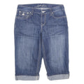 ANC DENIM Womens Blue Casual Denim Shorts UK 12 W32 Curvy Fit Rolled Hem