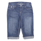 ANC DENIM Womens Blue Casual Denim Shorts UK 12 W32 Curvy Fit Rolled Hem
