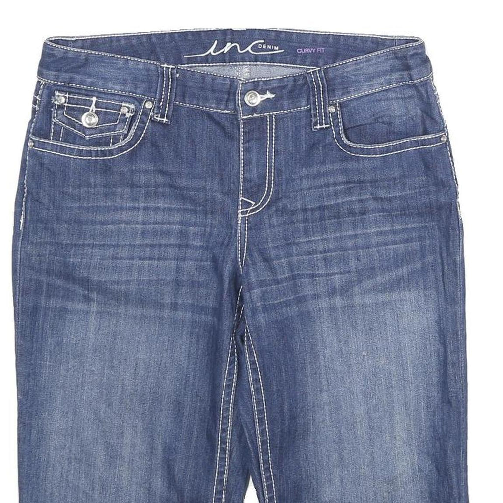 ANC DENIM Womens Blue Casual Denim Shorts UK 12 W32 Curvy Fit Rolled Hem