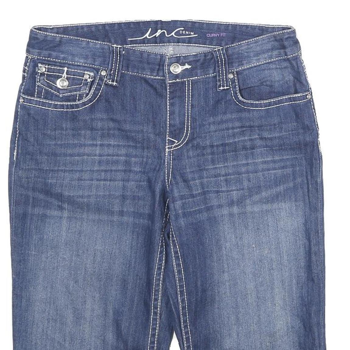 ANC DENIM Womens Blue Casual Denim Shorts UK 12 W32 Curvy Fit Rolled Hem