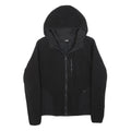 FILA Womens Black Hooded Zip Jacket M Polyester Blend Plain Casual Lightweight