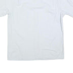 FREY Mens White Shirt L Cotton Blend Short Sleeve Button Casual Summer