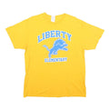 DELTA Mens Yellow Liberty Elementary Graphic T-Shirt L Crew Neck Short Sleeve