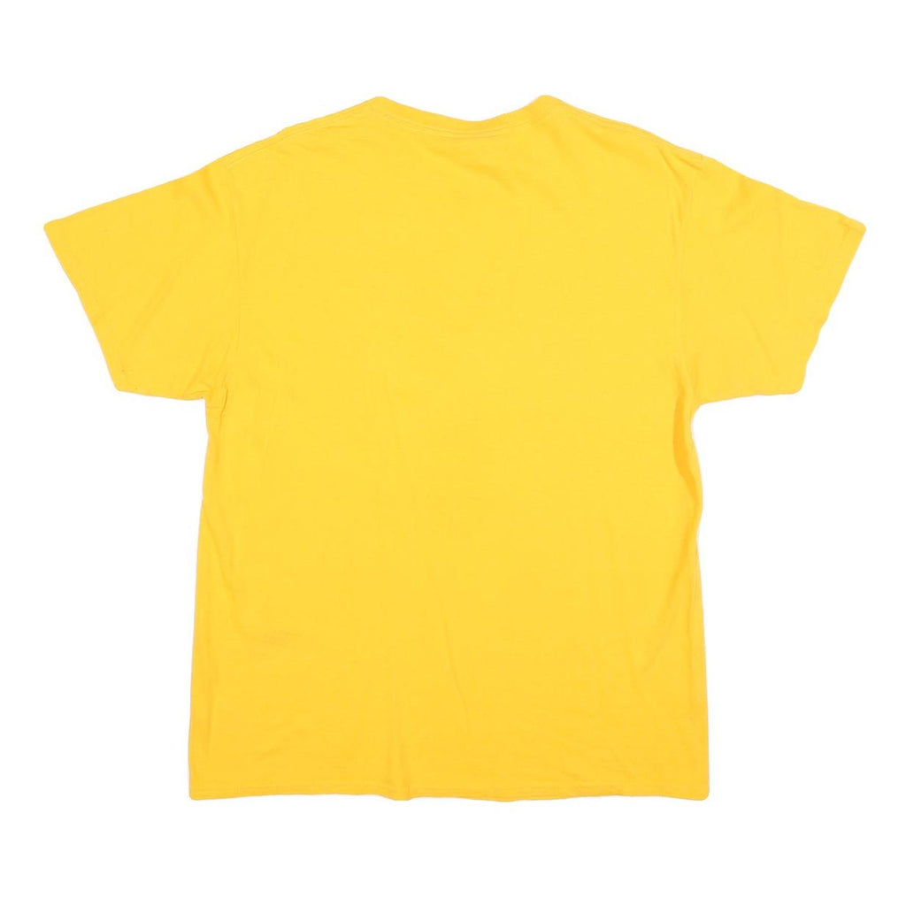 DELTA Mens Yellow Liberty Elementary Graphic T-Shirt L Crew Neck Short Sleeve