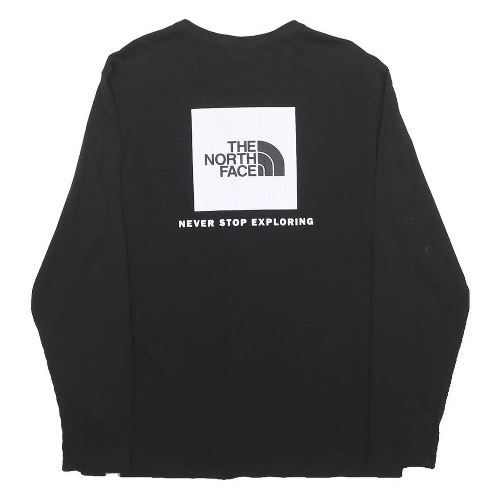 THE NORTH FACE Mens Black Graphic T-Shirt L Long Sleeve Crew Neck Outdoor
