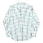 NAUTICA Mens White & Green Check Shirt M Classic Button-Down Collar Cotton Blend