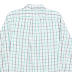 NAUTICA Mens White & Green Check Shirt M Classic Button-Down Collar Cotton Blend