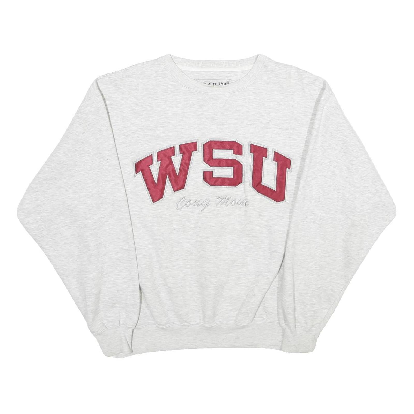 GEAR FOR SPORTS Mens Grey WSU Crew Neck S Cotton Blend Sweatshirt Casual