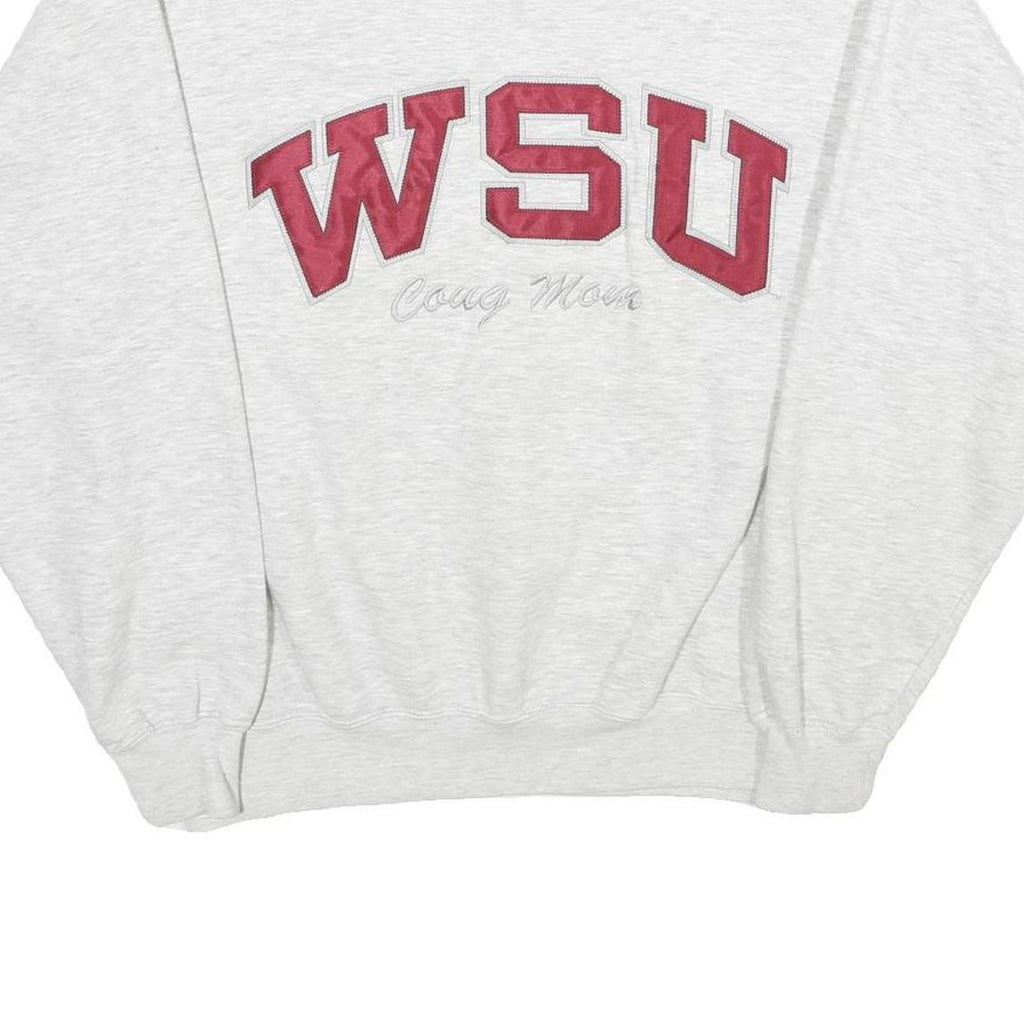 GEAR FOR SPORTS Mens Grey WSU Crew Neck S Cotton Blend Sweatshirt Casual