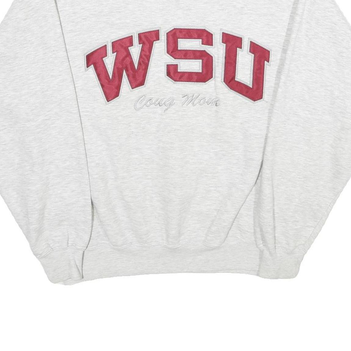 GEAR FOR SPORTS Mens Grey WSU Crew Neck S Cotton Blend Sweatshirt Casual