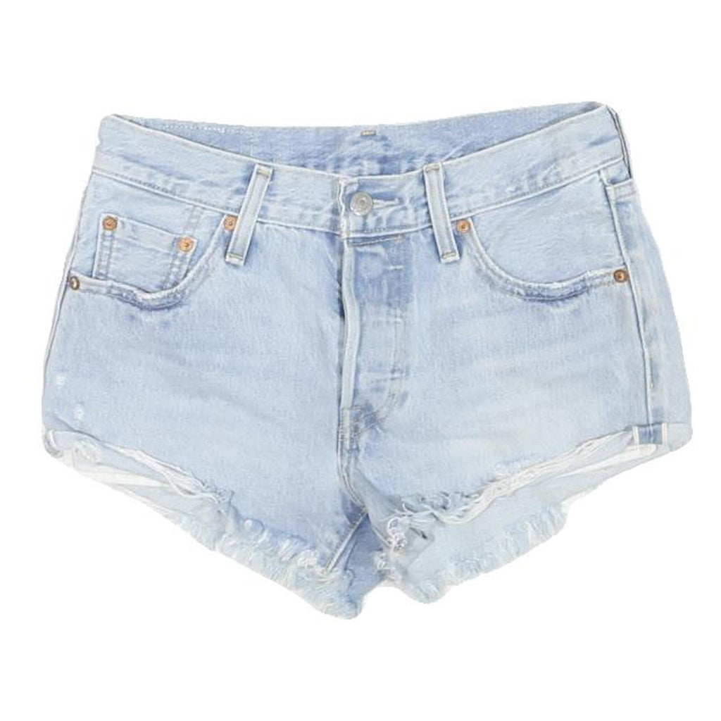 LEVI'S Womens Denim Blue Casual Shorts M W28 Frayed Hem Ripped Detail