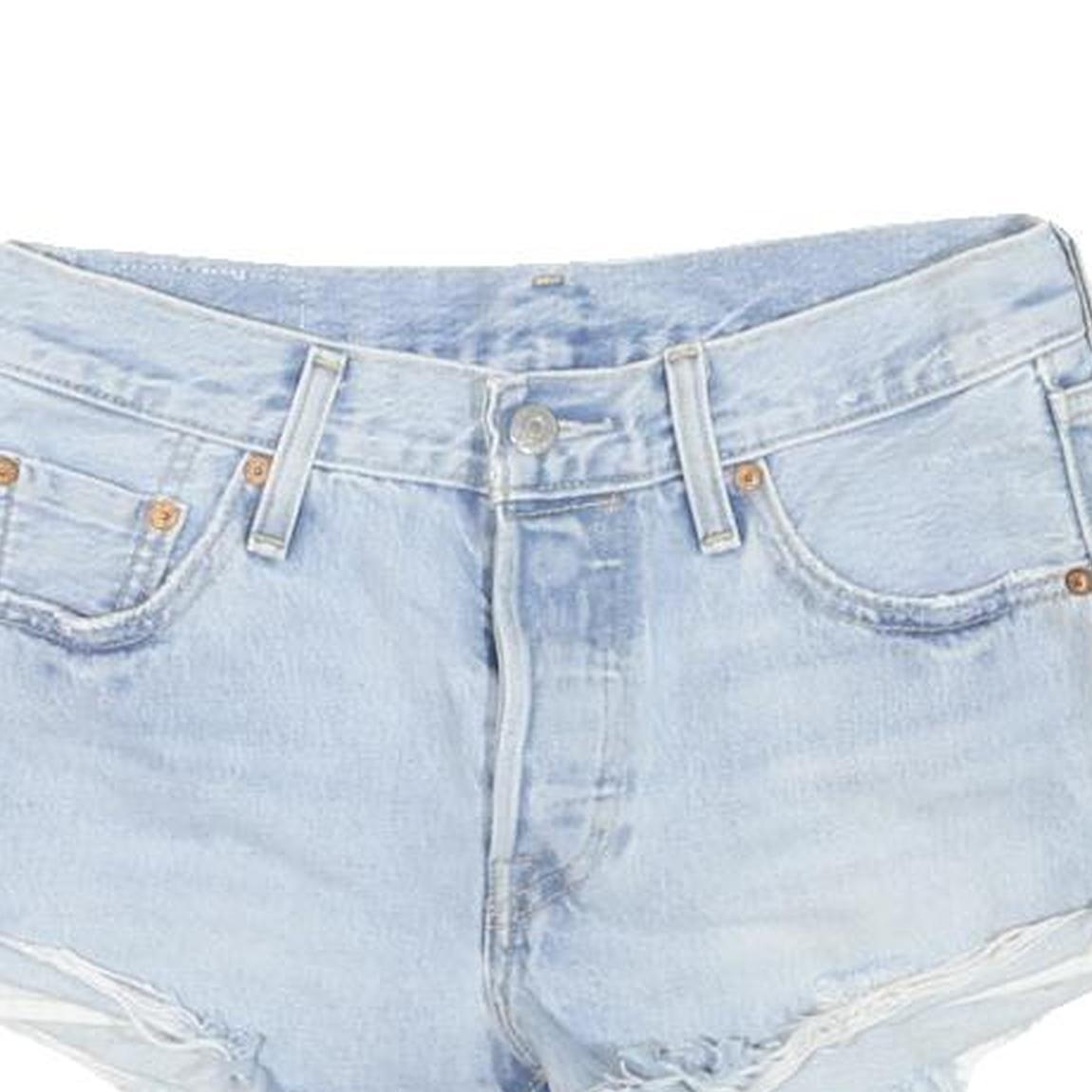 LEVI'S Womens Denim Blue Casual Shorts M W28 Frayed Hem Ripped Detail