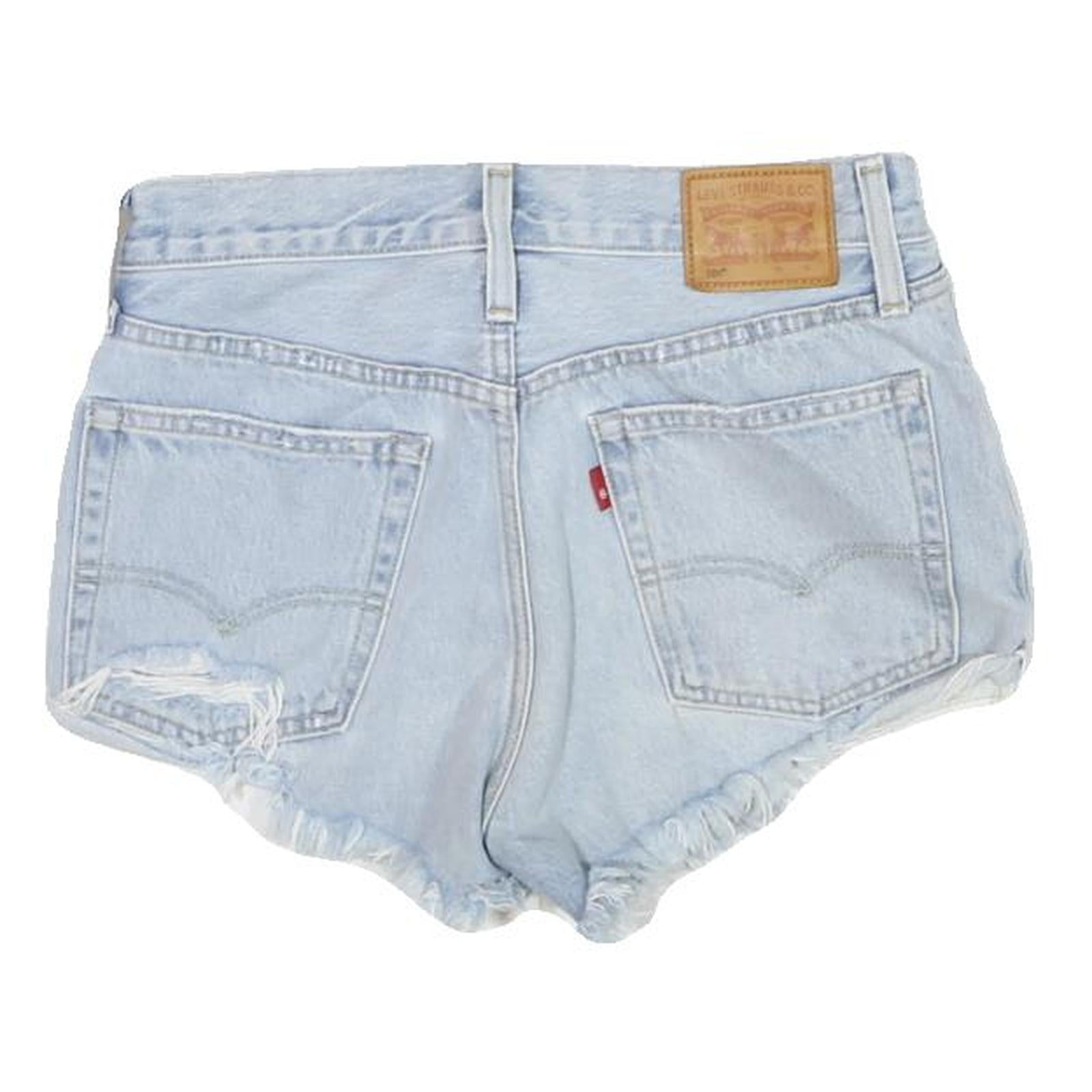 LEVI'S Womens Denim Blue Casual Shorts M W28 Frayed Hem Ripped Detail