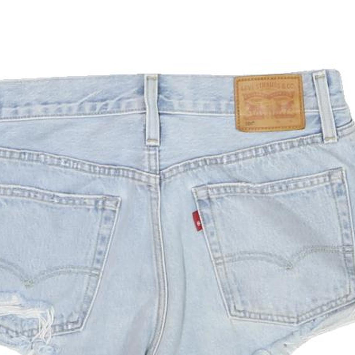 LEVI'S Womens Denim Blue Casual Shorts M W28 Frayed Hem Ripped Detail