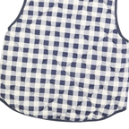 J.CREW Womens Navy & White Quilted Gilet XL Polyester Blend Check Zip Pocket