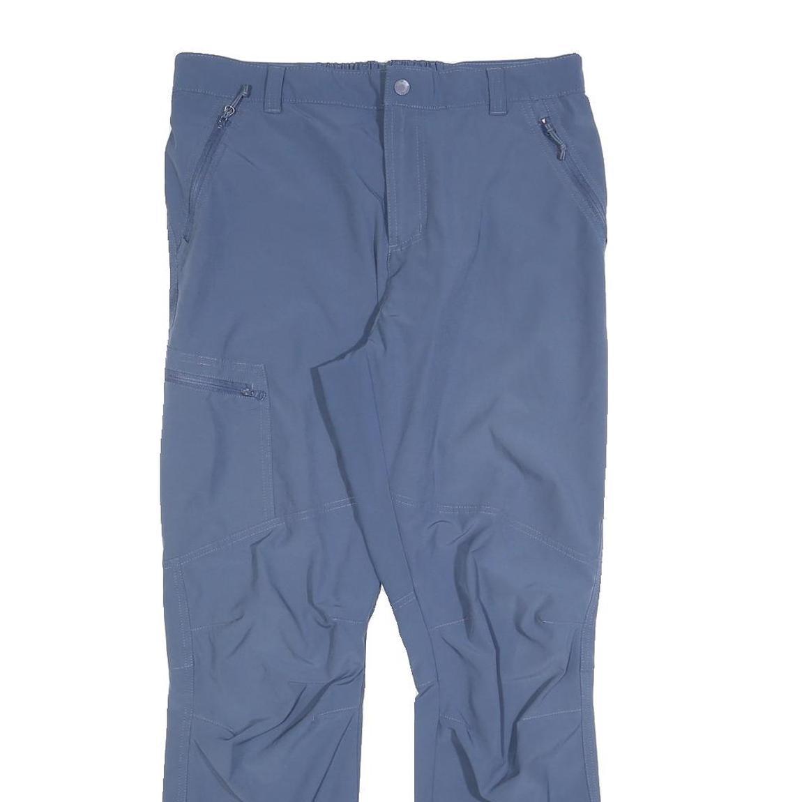 COLUMBIA Mens Slim Blue Outdoor Performance Trousers W31 L30 Zip Pockets