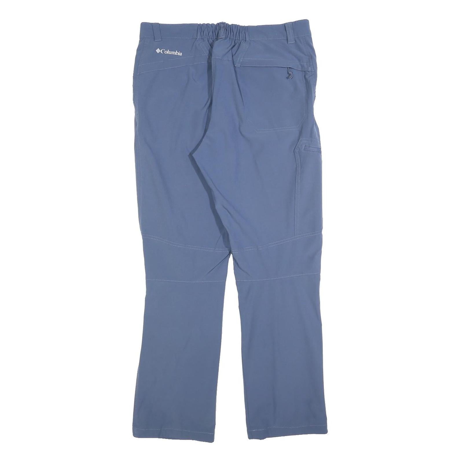 COLUMBIA Mens Slim Blue Outdoor Performance Trousers W31 L30 Zip Pockets