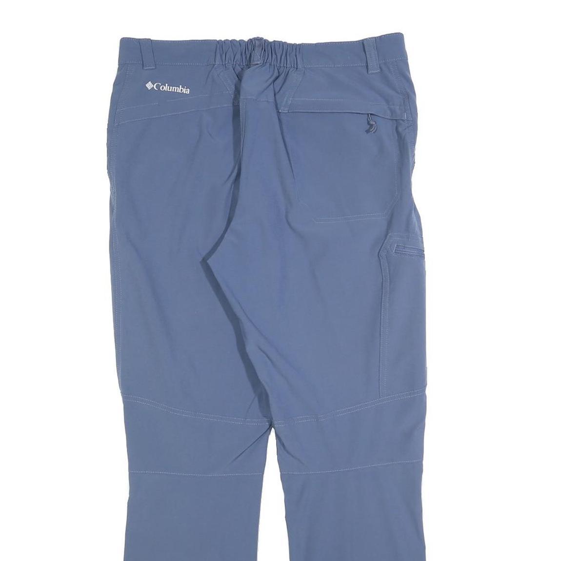 COLUMBIA Mens Slim Blue Outdoor Performance Trousers W31 L30 Zip Pockets