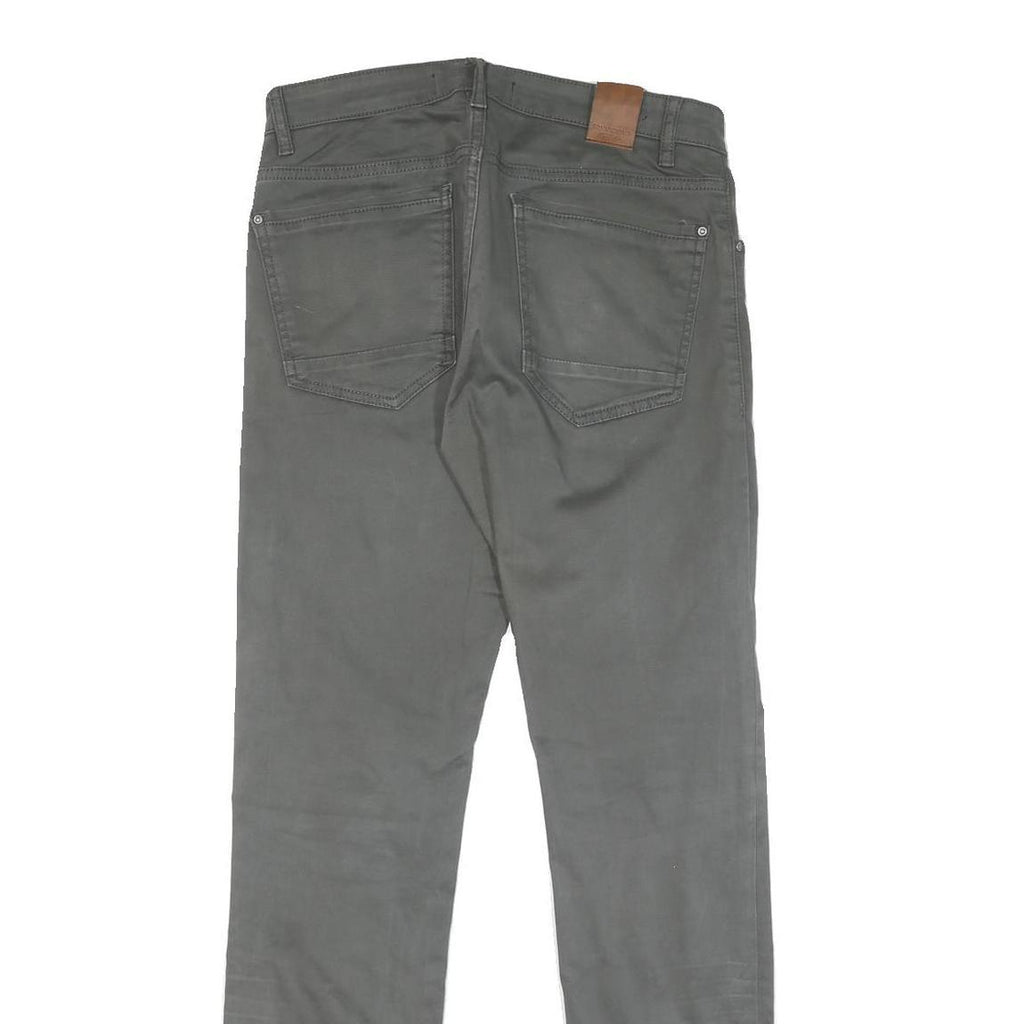 Mens Slim Fit Cotton Grey Trousers W30 L31 Zip Closure Casual Everyday Wear