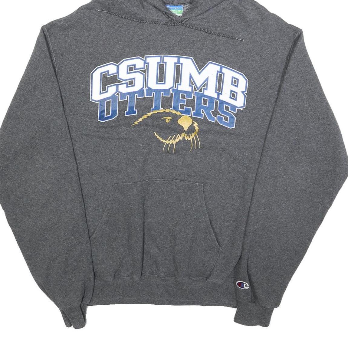 CHAMPION Mens Grey CSUMB Otters Hoodie M Cotton Blend Pullover Sweatshirt