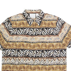 ALFRED DUNNER Womens Printed Shirt Brown Collared 90s Fair Isle M
