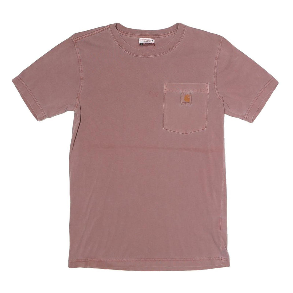 CARHARTT Mens Pink S Pocket T-Shirt Short Sleeve Crew Neck Cotton Casual